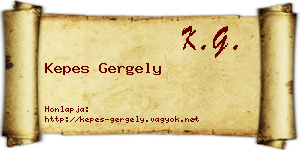 Kepes Gergely névjegykártya